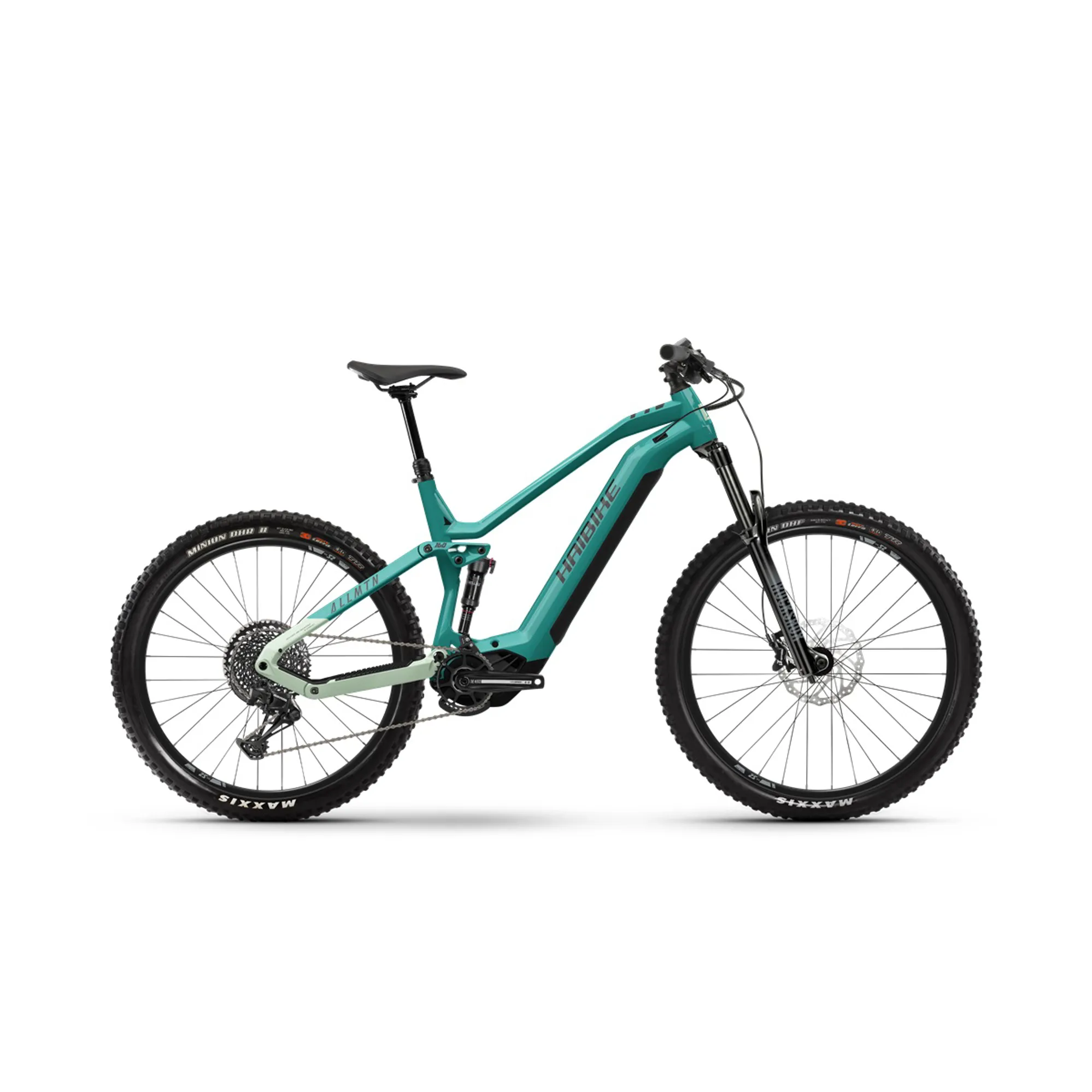 Haibike ALLMTN 2 720Wh Electric Mountain Bike in Aqua Black/Green