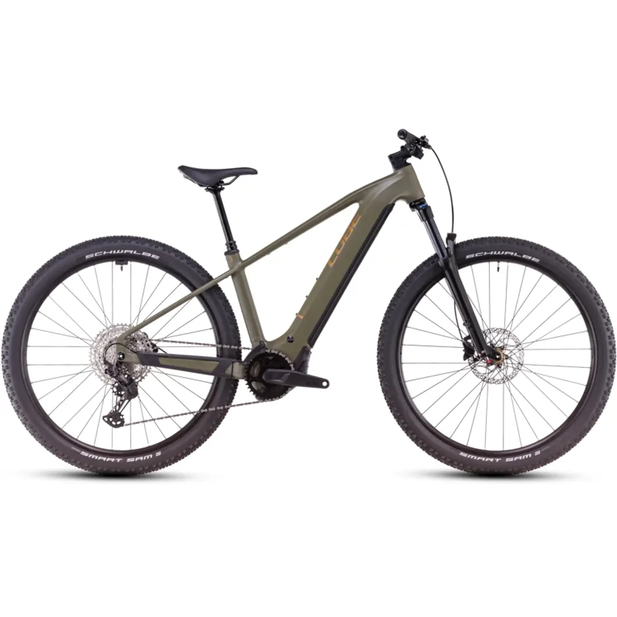 Cube Reaction Hybrid Pro 800 Electric Bike in Dusty Olive/Gold